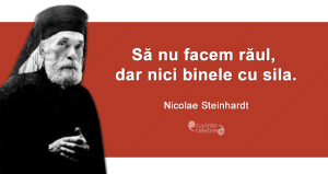 "Să nu facem răul, dar nici binele cu sila." Nicolae Steinhardt